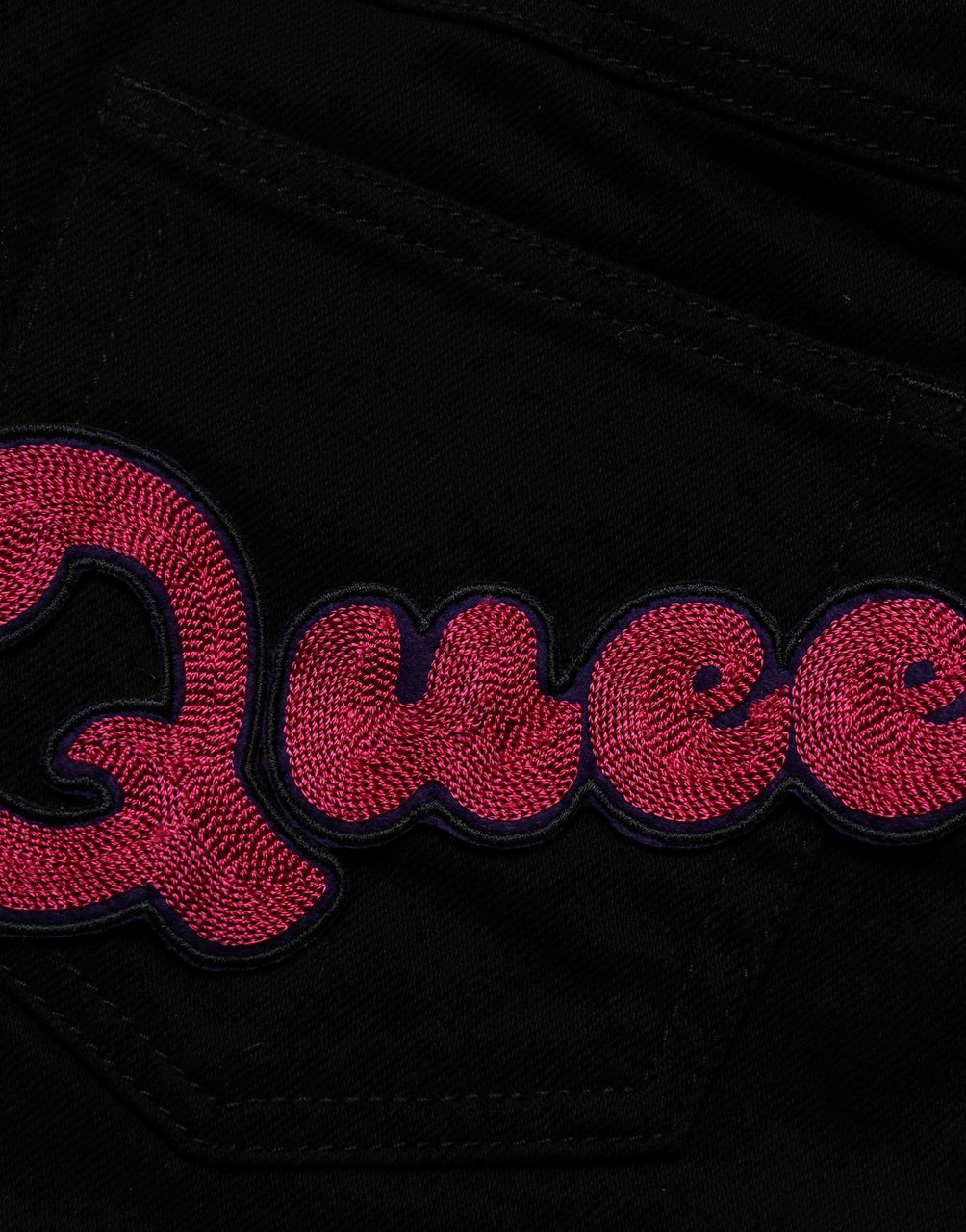 Dolce & Gabbana Black Queen Embroidery PRETTY Denim Jeans Zwart