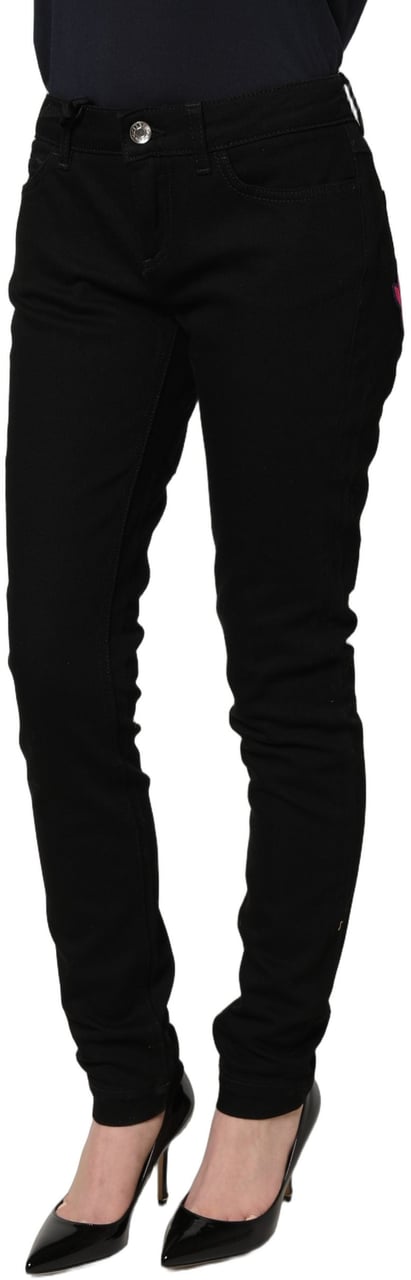 Dolce & Gabbana Black Queen Embroidery PRETTY Denim Jeans Zwart