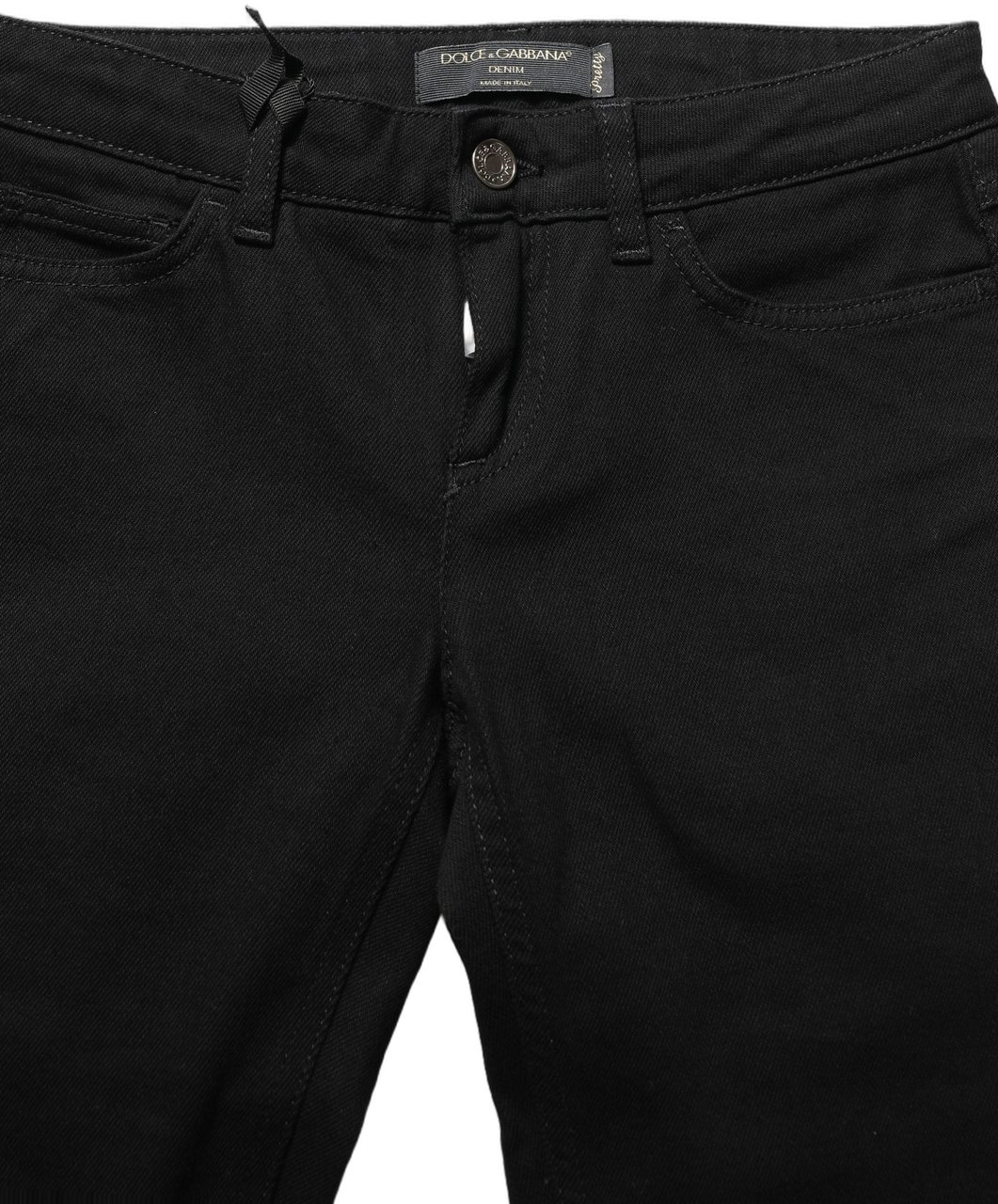 Dolce & Gabbana Black Queen Embroidery PRETTY Denim Jeans Zwart