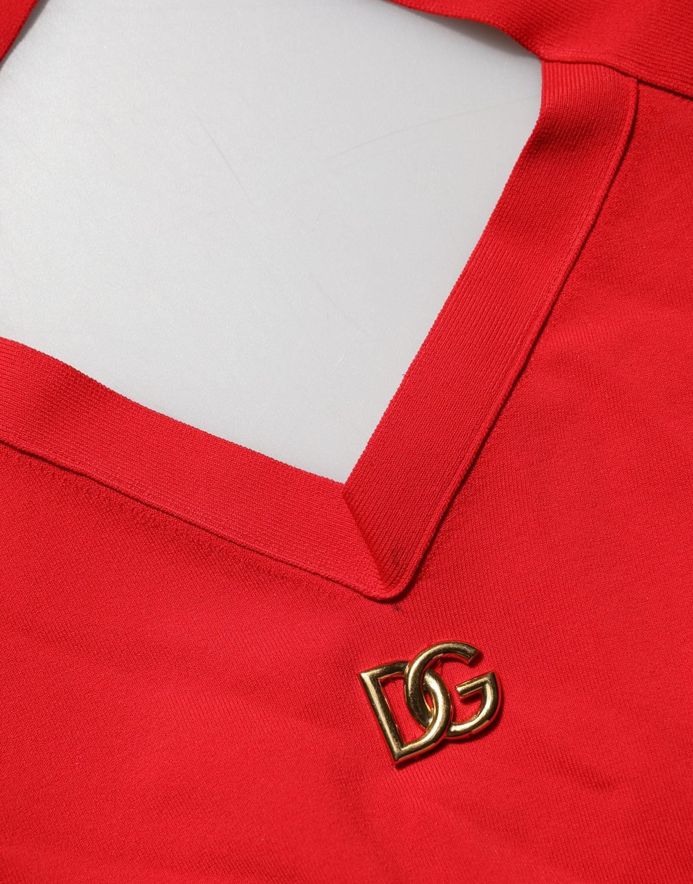 Dolce & Gabbana Red Viscose Sleeveless Halter Crop Tank Top Rood