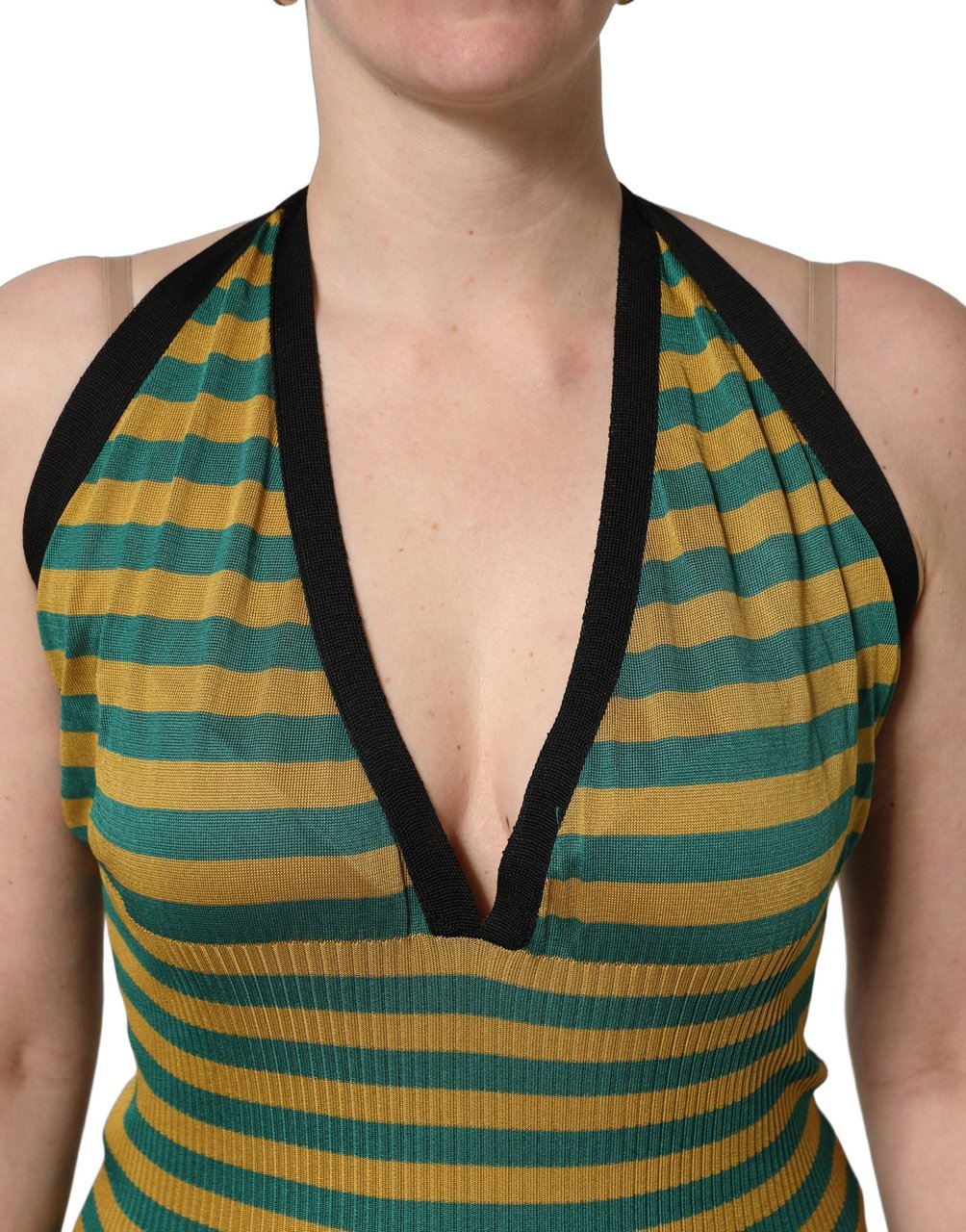 Dolce & Gabbana Multicolor Stripes Wool Knit Halter Tank Top Divers
