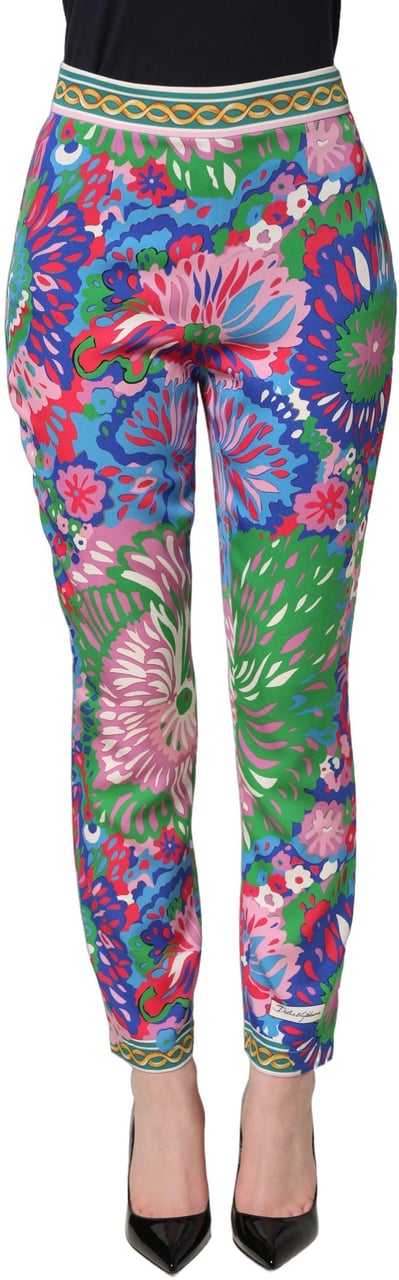 Dolce & Gabbana Multicolor Floral Stretch Jersey Leggings Pants Divers