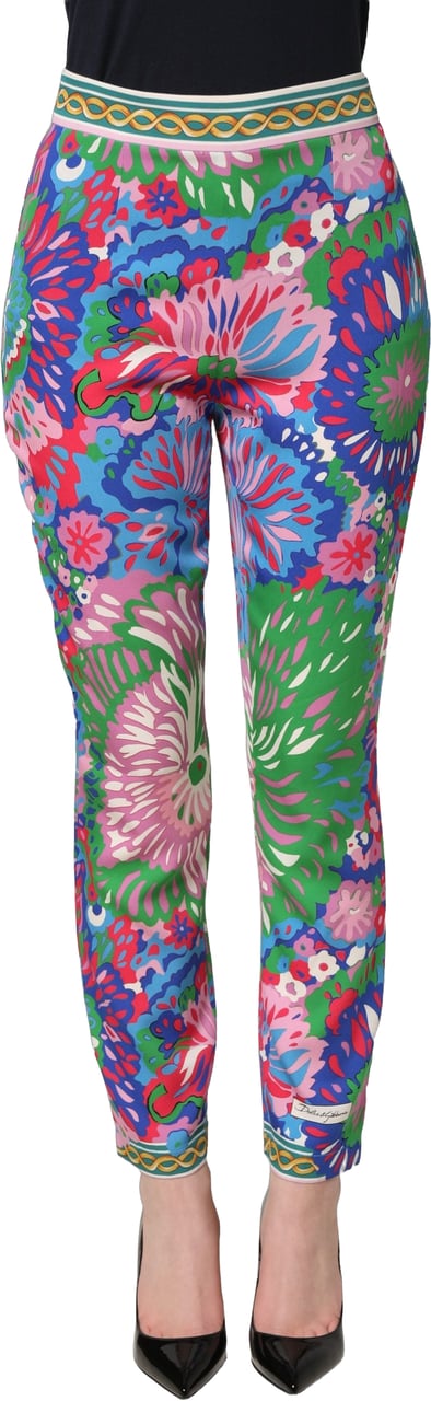 Dolce & Gabbana Multicolor Floral Stretch Jersey Leggings Pants Divers