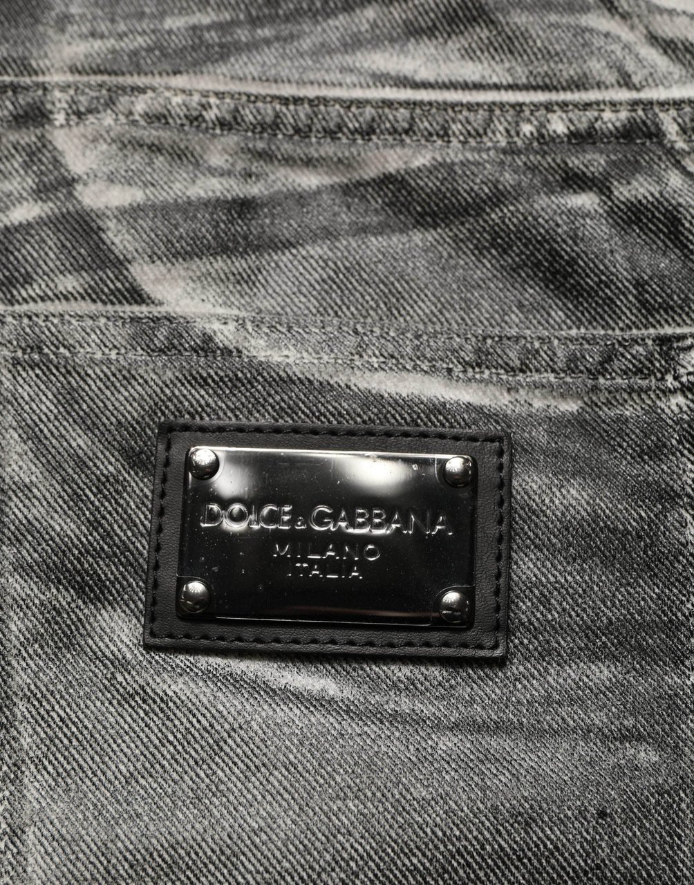 Dolce & Gabbana Grey Washed Mid Waist Straight Denim Jeans Grijs
