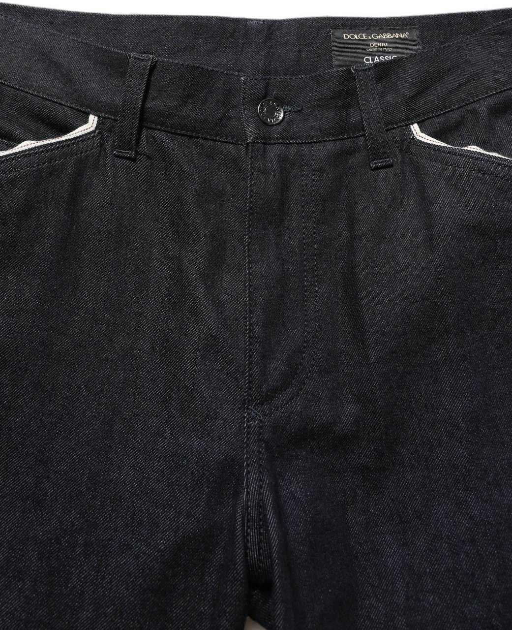 Dolce & Gabbana Black Cotton Mid Waist Classic Men Denim Jeans Zwart