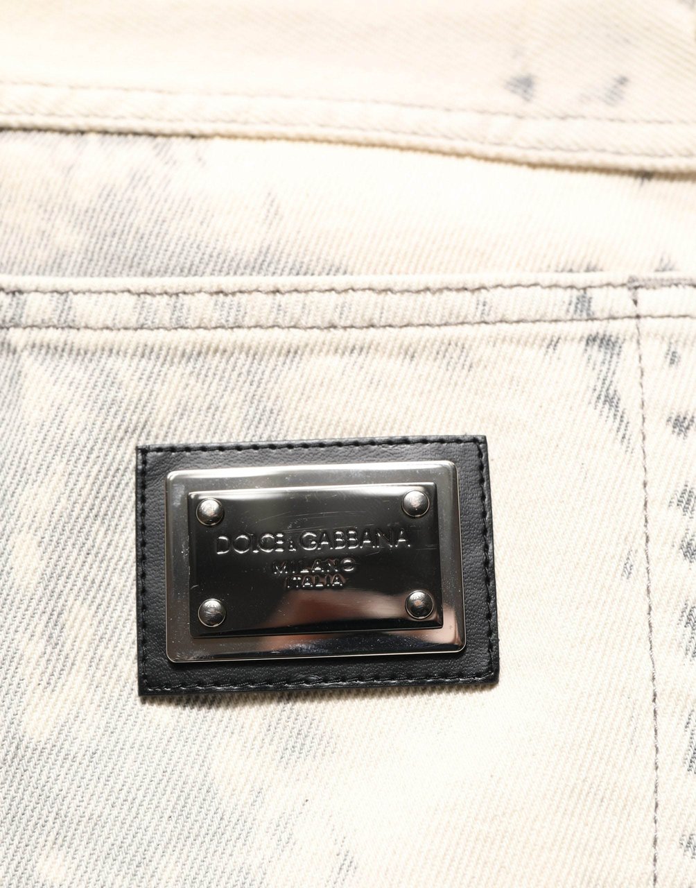 Dolce & Gabbana Beige Tie Dye Cotton Straight Men Denim Jeans Beige