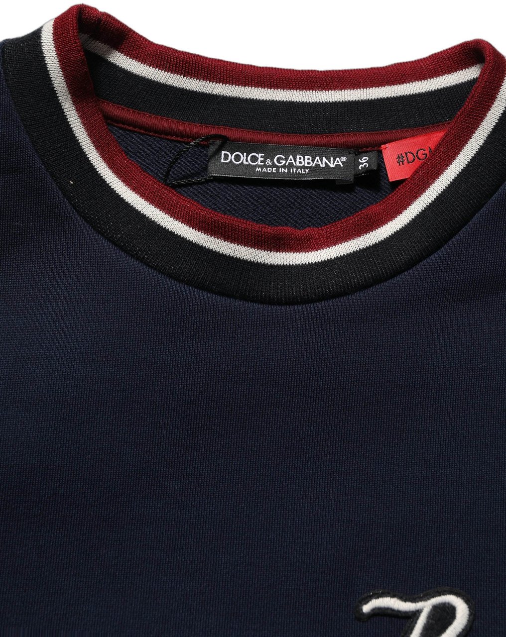 Dolce & Gabbana Blue Red Paneled 'Royals' Patch Sweatshirt Sweater Divers