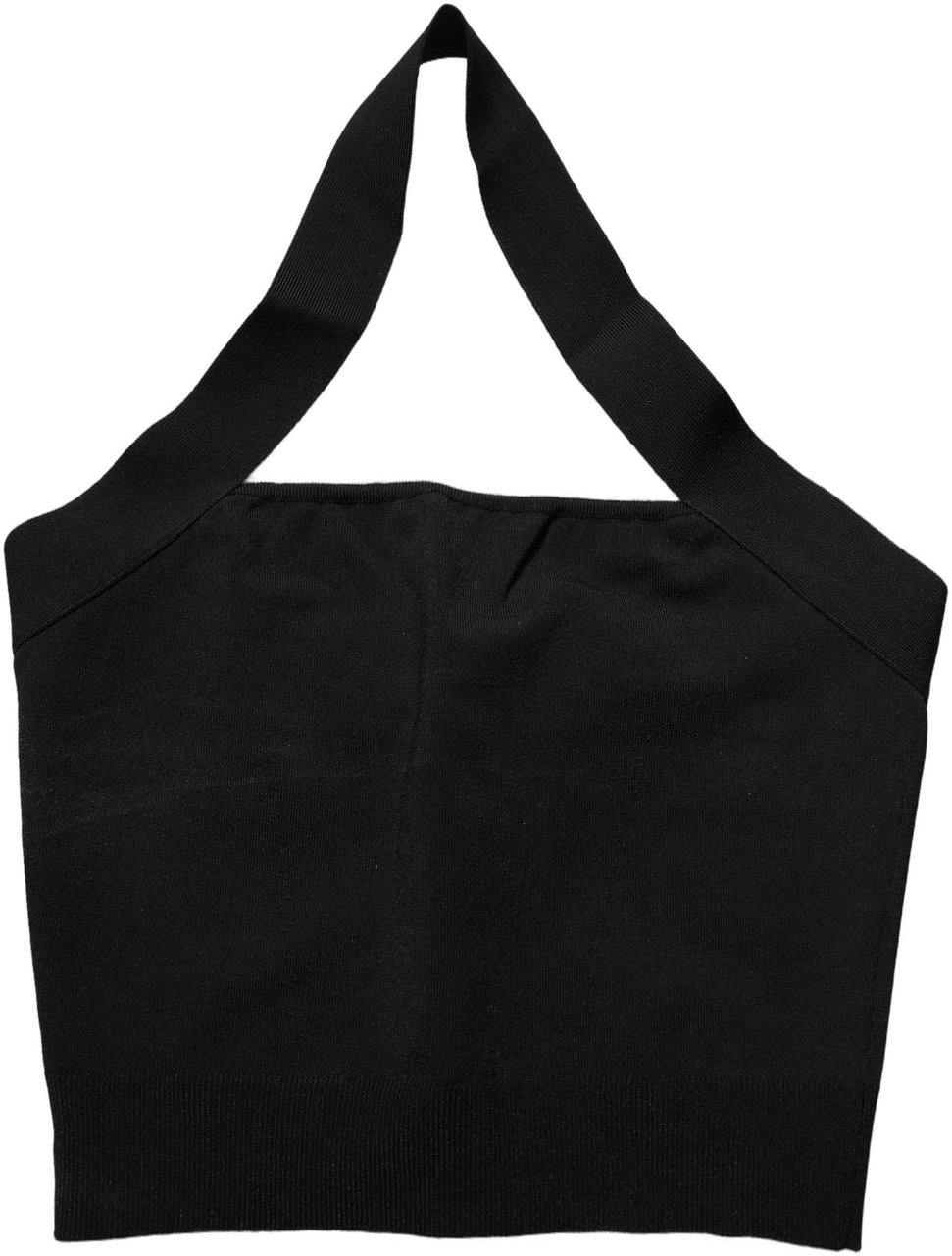 Dolce & Gabbana Black Square Neck Halter Cropped Tank Top Zwart