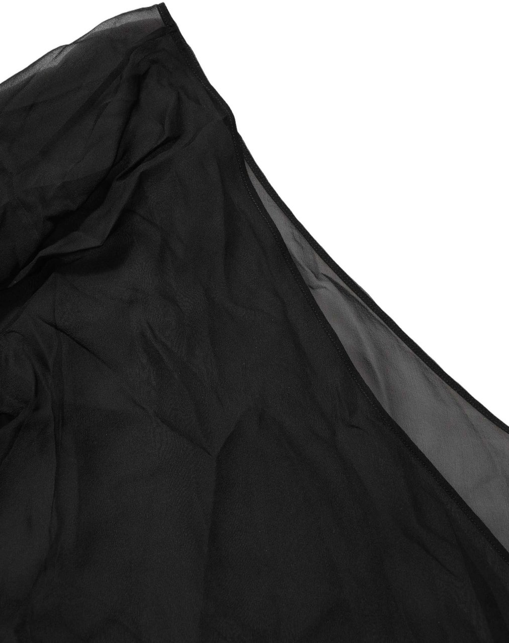 Dolce & Gabbana Black Wrap Sheer Chiffon One Shoulder Top Zwart