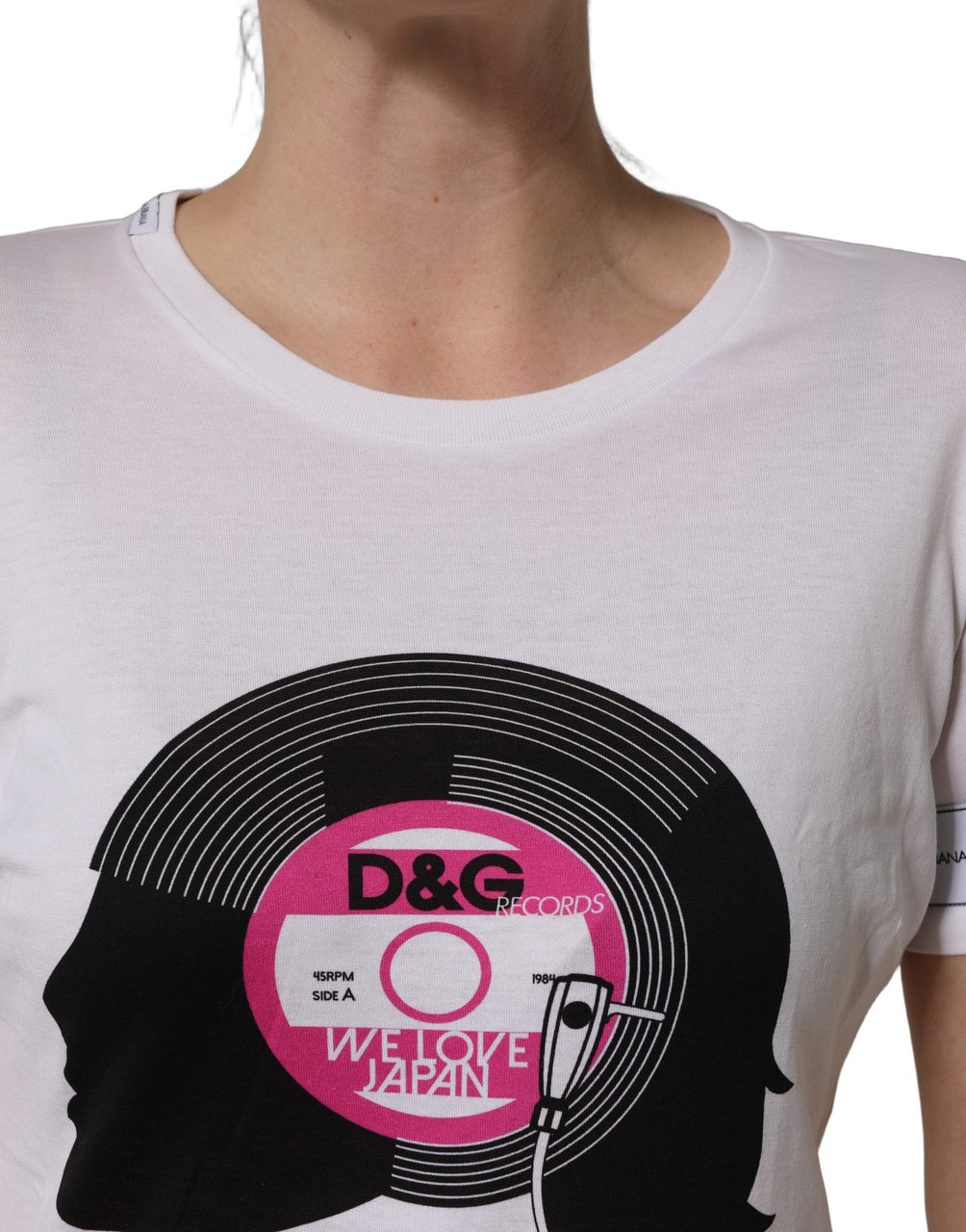 Dolce & Gabbana White D&G WE LOVE JAPAN Print Cotton T-shirt Wit