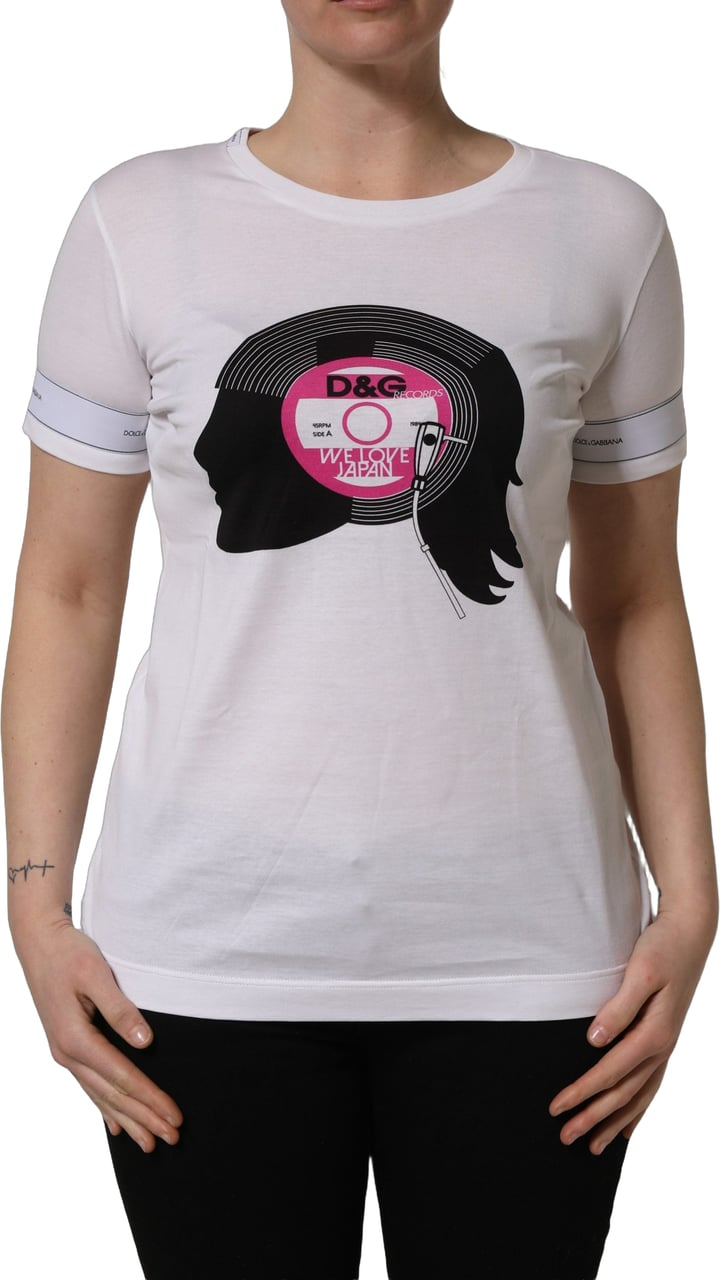 Dolce & Gabbana White D&G WE LOVE JAPAN Print Cotton T-shirt Wit