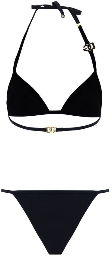Dolce & Gabbana Black Nylon Bikini Zwart