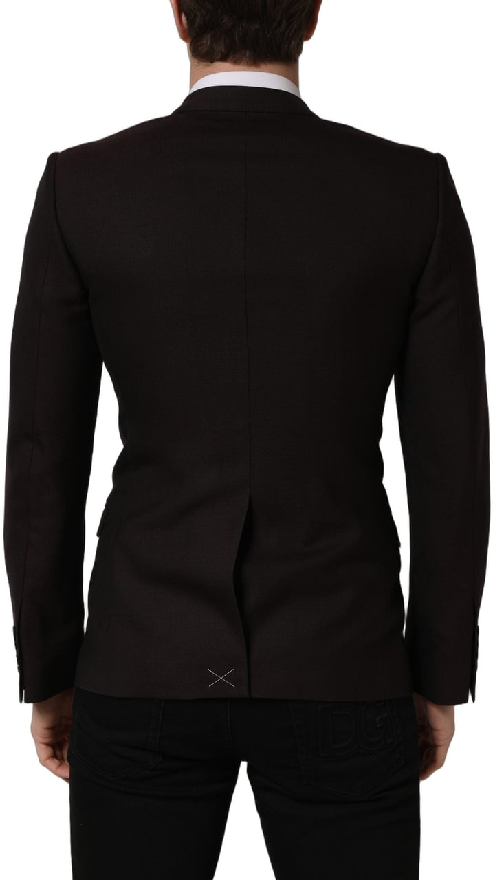 Dolce & Gabbana Brown Wool GOLD Single Breasted Men Jacket Bruin