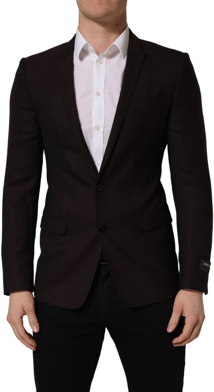 Dolce & Gabbana Brown Wool GOLD Single Breasted Men Jacket Bruin