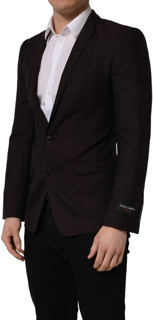 Dolce & Gabbana Brown Wool GOLD Single Breasted Men Jacket Bruin
