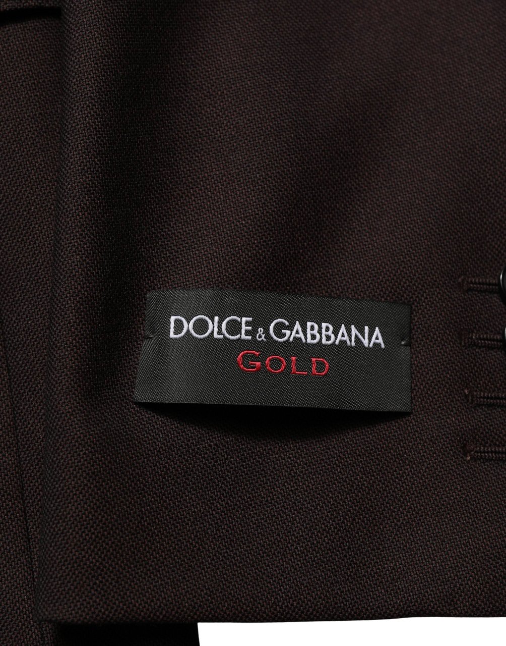 Dolce & Gabbana Brown Wool GOLD Single Breasted Men Jacket Bruin