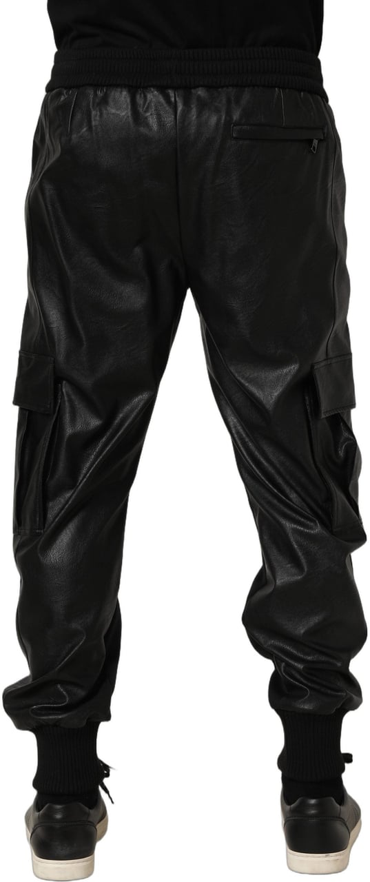 Dolce & Gabbana Black Mid Waist Cargo Jogger Sweatpants Pants Zwart