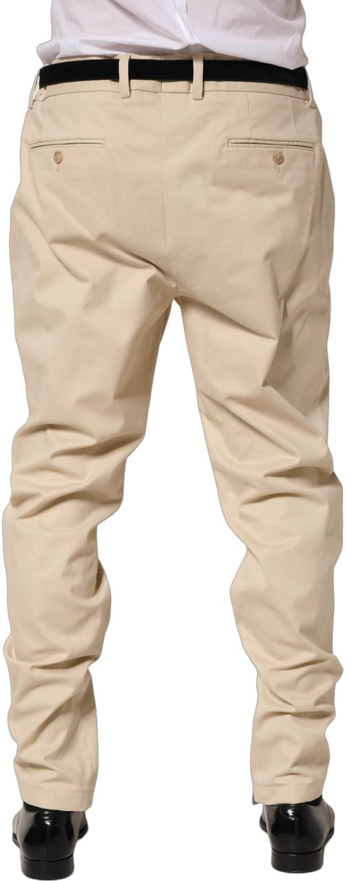 Dolce & Gabbana Beige Re-Editon Mid Waist Tapered Men Pants Beige