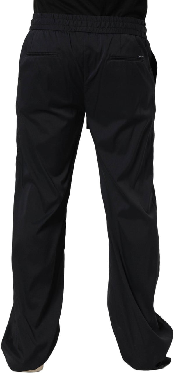 Dolce & Gabbana Black Nylon Straight Jogger Sweatpants Pants Zwart