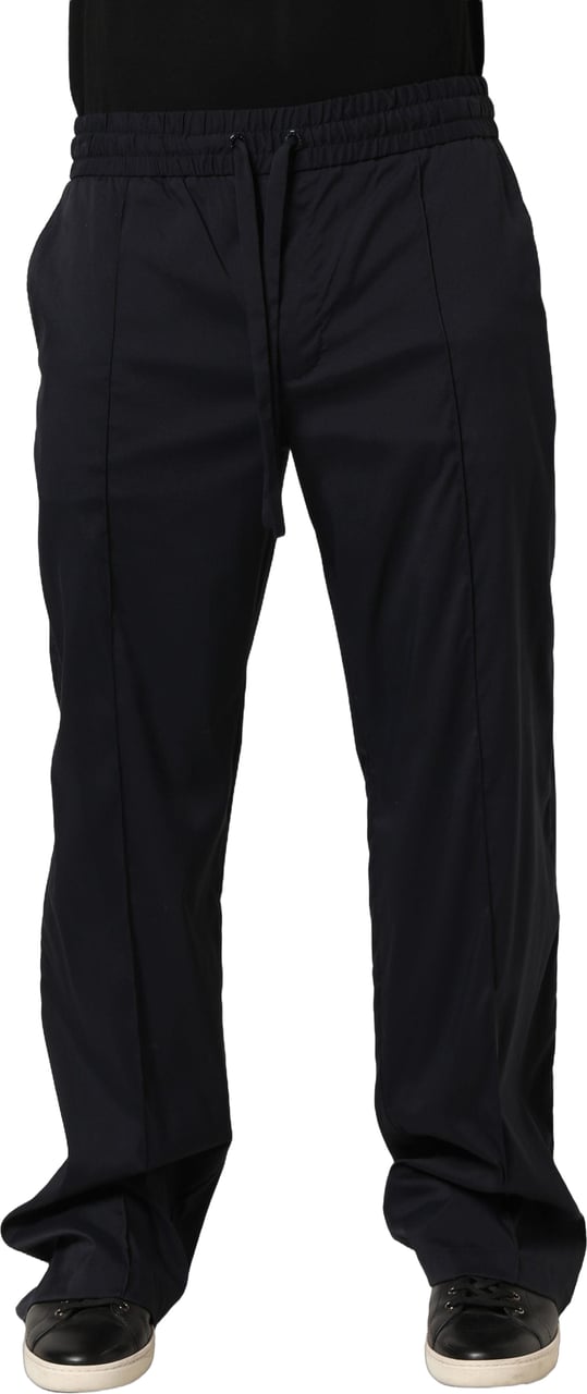 Dolce & Gabbana Black Nylon Straight Jogger Sweatpants Pants Zwart