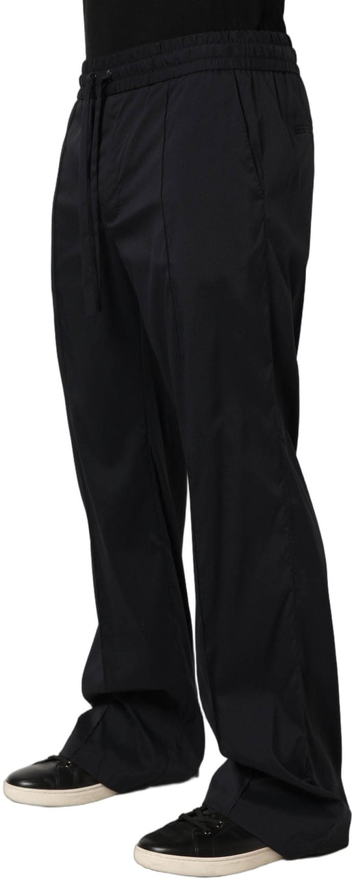Dolce & Gabbana Black Nylon Straight Jogger Sweatpants Pants Zwart