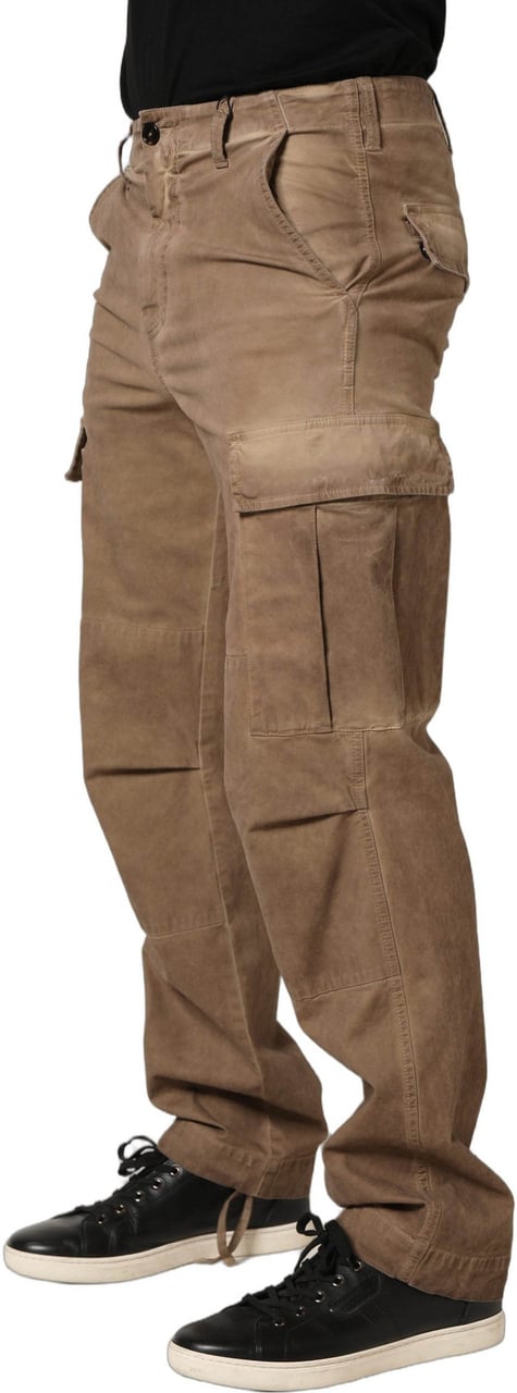 Dolce & Gabbana Brown Mid Waist Cargo Straight Trouser Pants Bruin