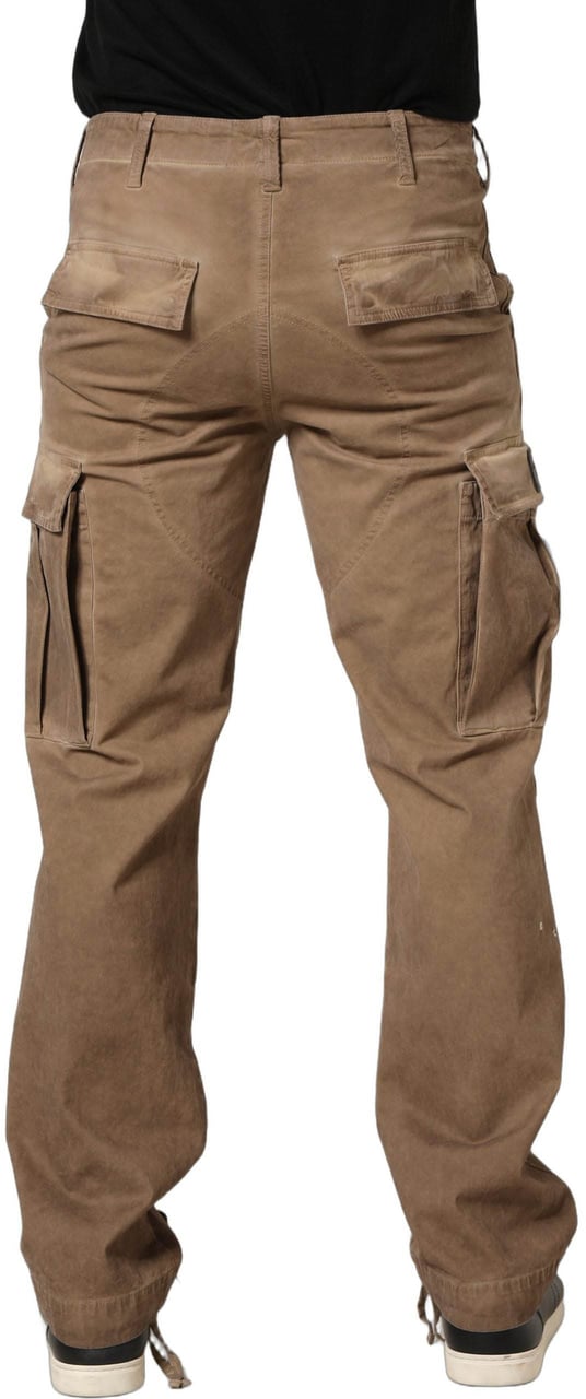 Dolce & Gabbana Brown Mid Waist Cargo Straight Trouser Pants Bruin
