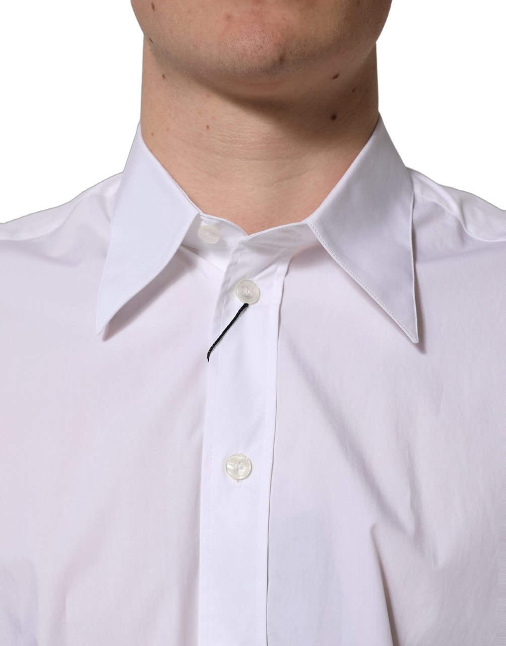 Dolce & Gabbana White Cotton Sleeveless Formal Dress Shirt Wit