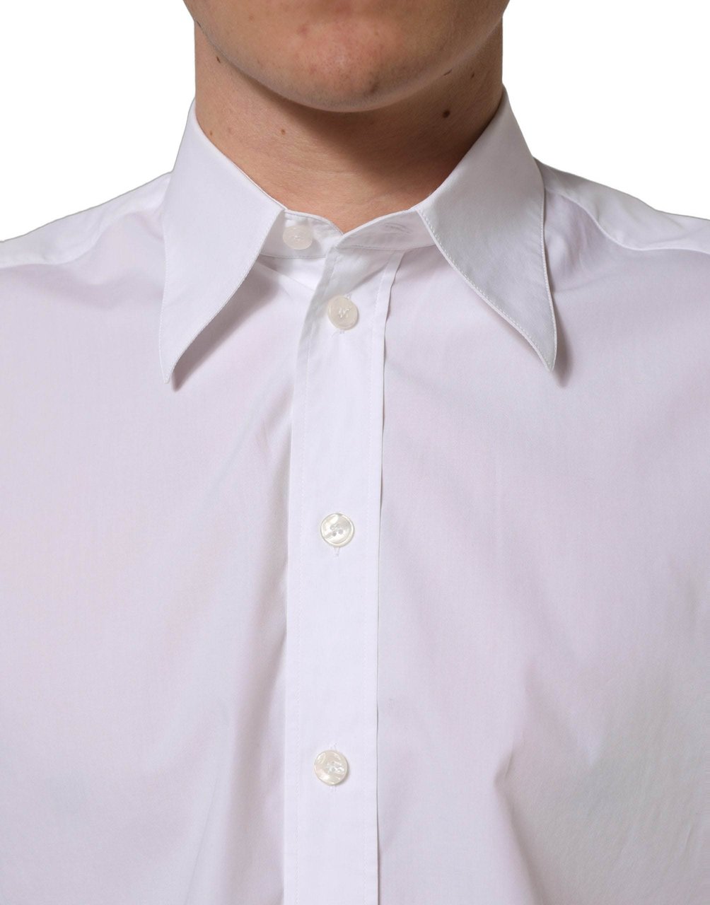 Dolce & Gabbana White Cotton Sleeveless Formal Dress Shirt Wit