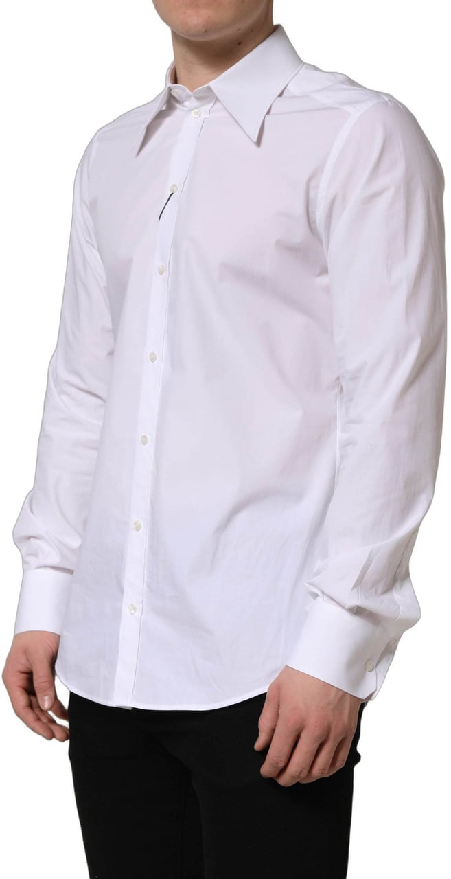 Dolce & Gabbana White MARTINI Long Sleeves Men Dress Shirt Wit