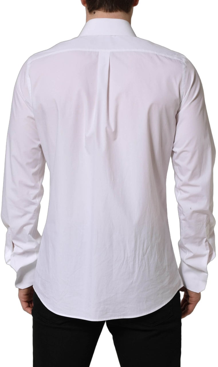 Dolce & Gabbana White MARTINI Long Sleeves Men Dress Shirt Wit