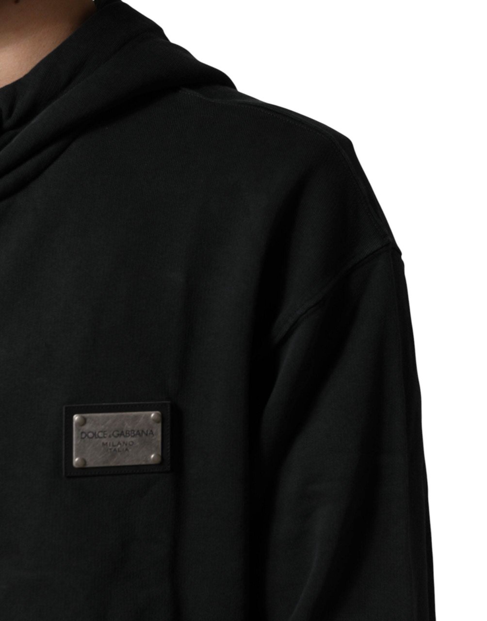 Dolce & Gabbana Black Full Zip Hooded Men Sweatshirt Sweater Zwart