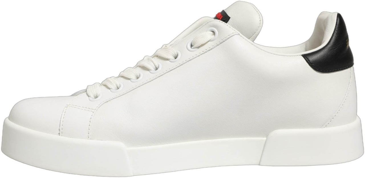Dolce & Gabbana White Patch Calfskin Nappa Portofino Sneakers Shoes Wit