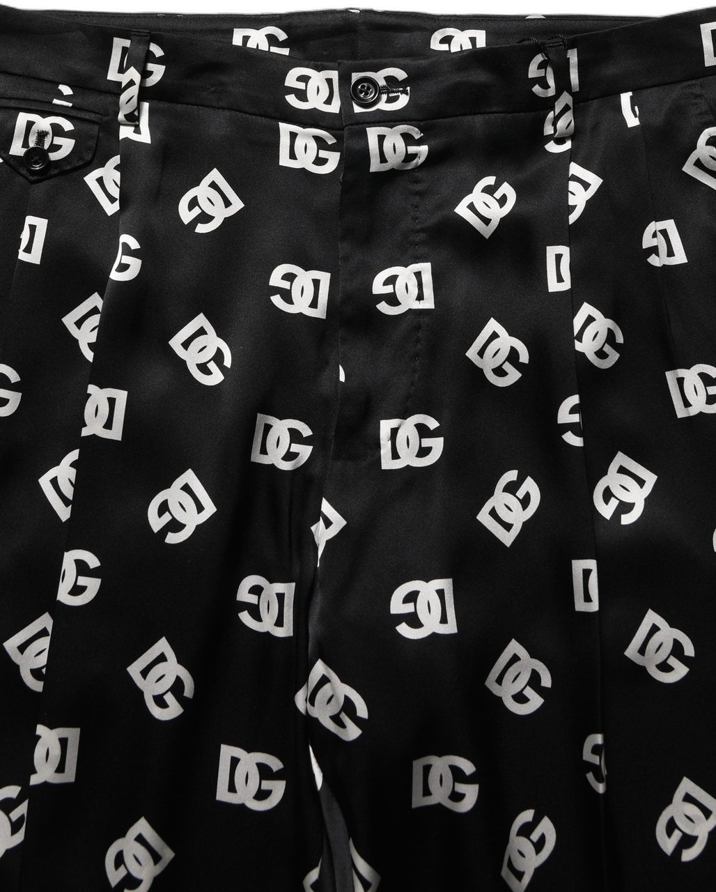 Dolce & Gabbana Black Silk Skinny Leg Dress Men Trouser Pants Zwart