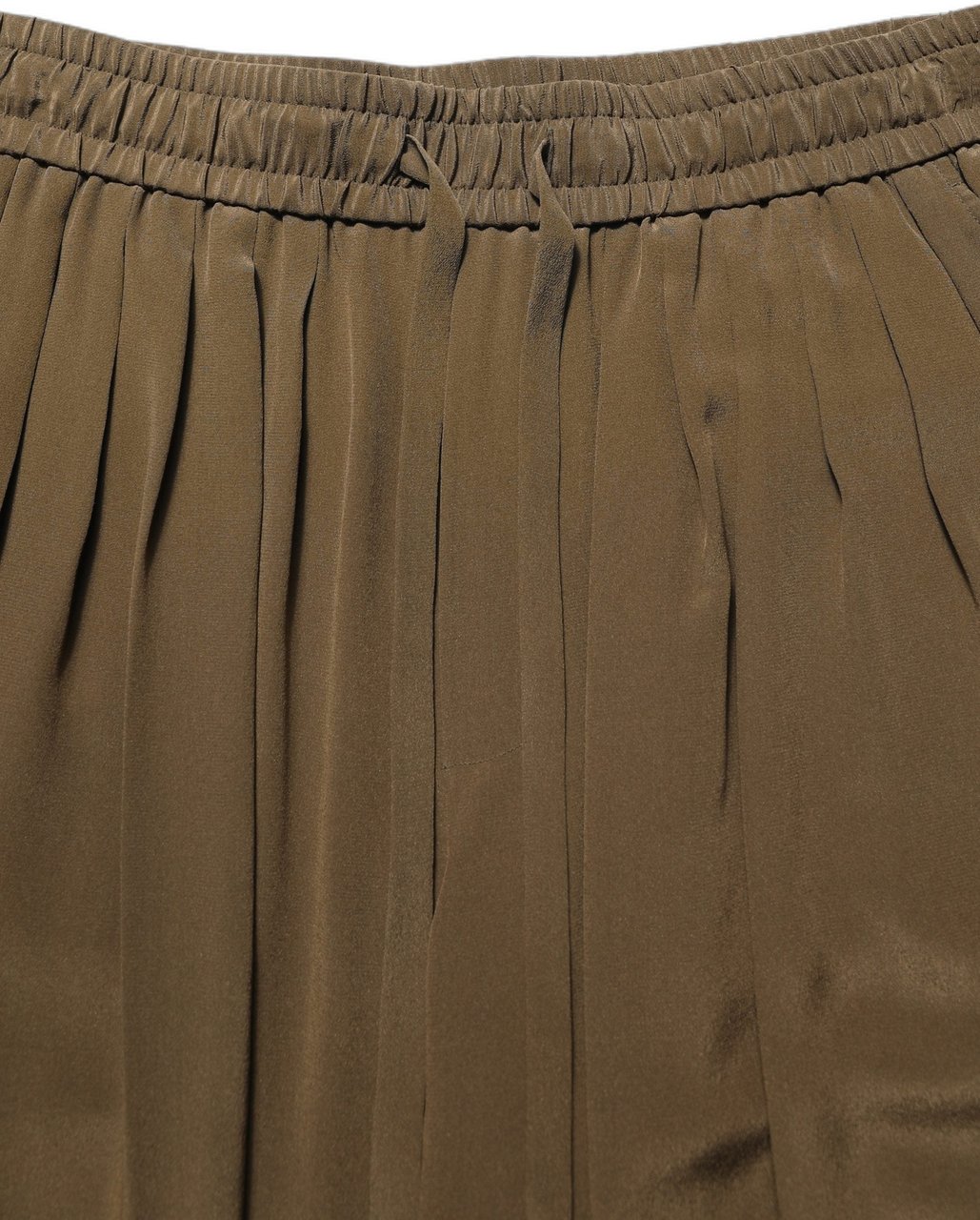 Dolce & Gabbana Brown Silk Mid Waist Pleated Bermuda Shorts Bruin