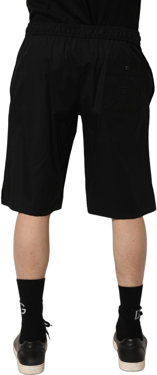 Dolce & Gabbana Black Cotton Sweatshorts Men Bermuda Shorts Zwart