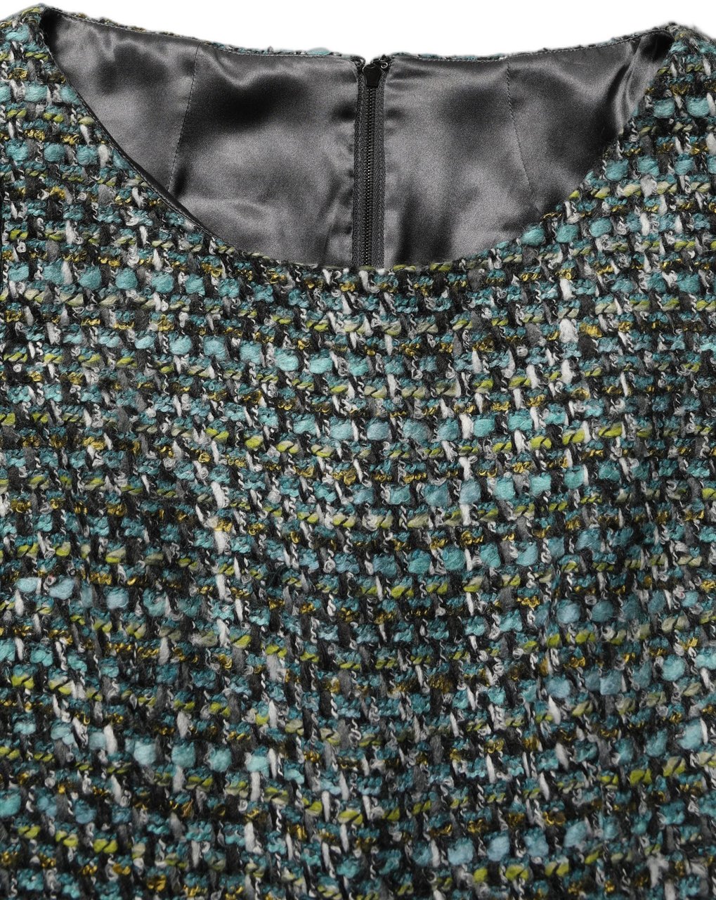 Dolce & Gabbana Multicolor Tweed Belted Babydoll Mini Dress Divers