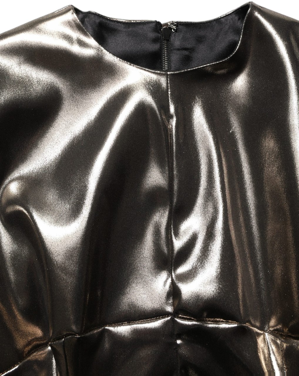 Dolce & Gabbana Metallic Gold Polyester LongSleeve Maxi Dress Metallic