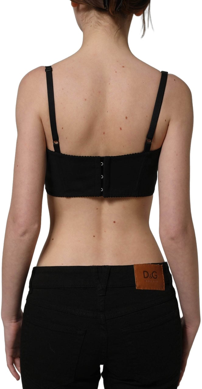 Dolce & Gabbana Red Polyester Satin Bustier Cropped Tank Top Rood