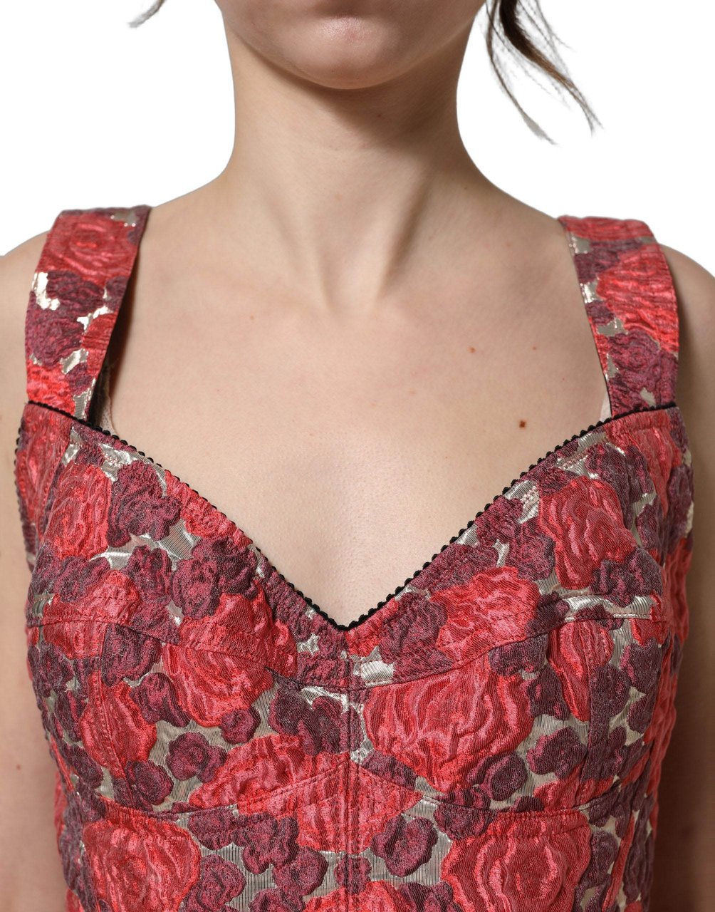 Dolce & Gabbana Multicolor Floral Cropped Bustier Tank Top Divers