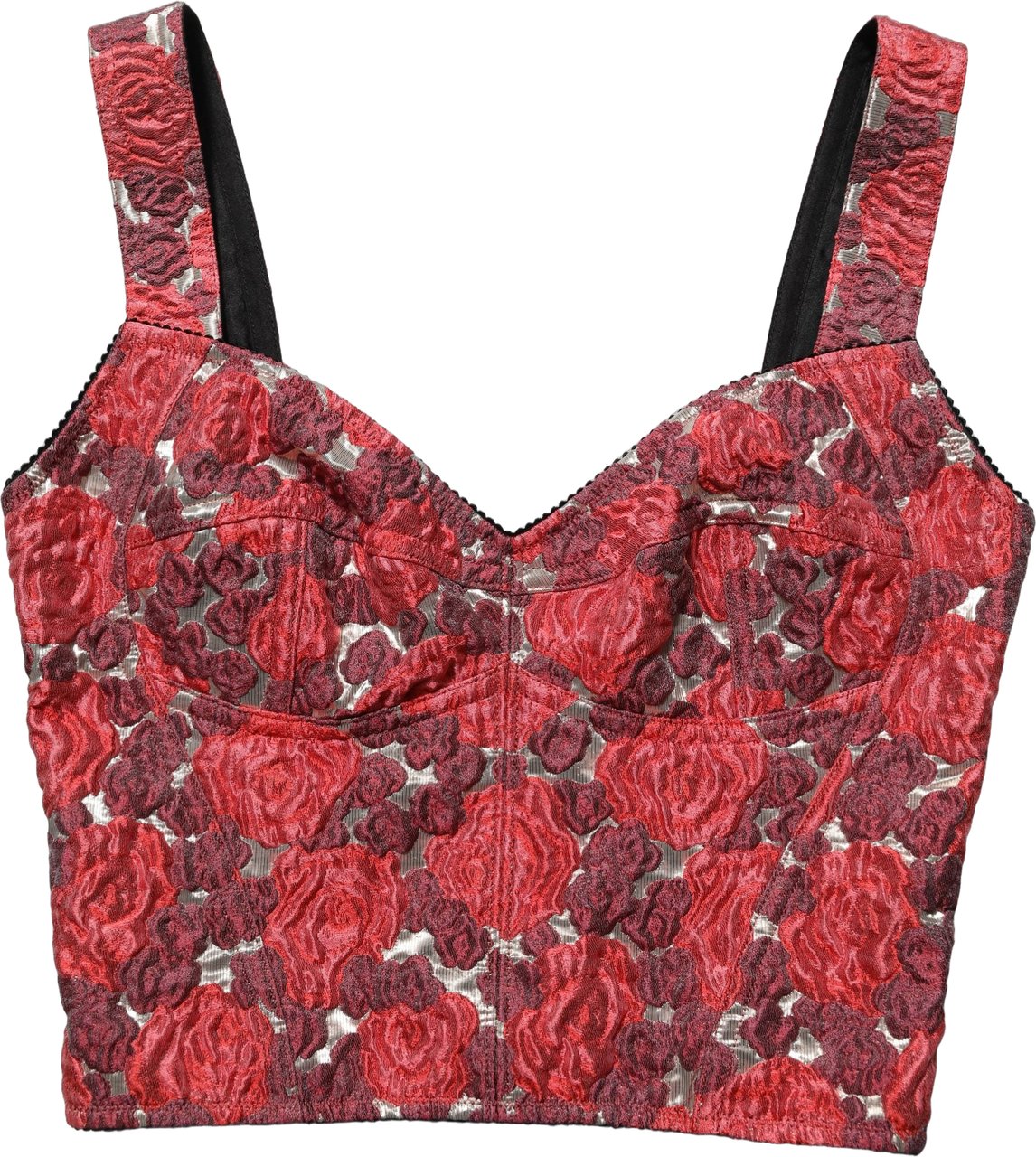 Dolce & Gabbana Multicolor Floral Cropped Bustier Tank Top Divers