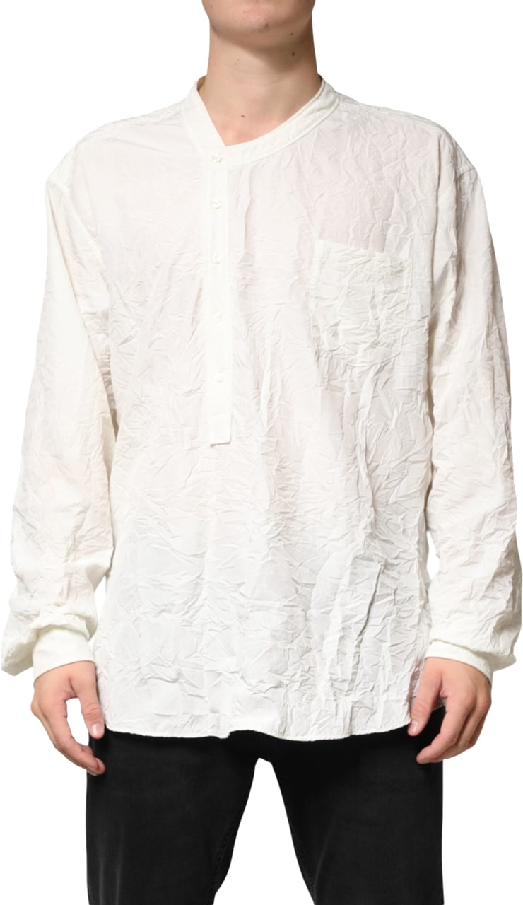 Dolce & Gabbana White Cotton Men Long Sleeves Men Shirt Wit