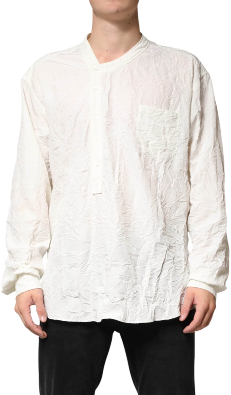 Dolce & Gabbana White Cotton Men Long Sleeves Men Shirt Wit