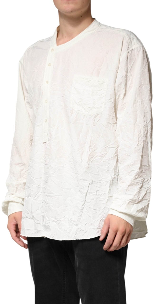 Dolce & Gabbana White Cotton Men Long Sleeves Men Shirt Wit