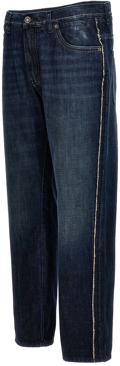 Dolce & Gabbana Blue Cotton Skinny Jeans Blauw