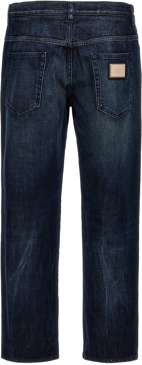 Dolce & Gabbana Blue Cotton Skinny Jeans Blauw