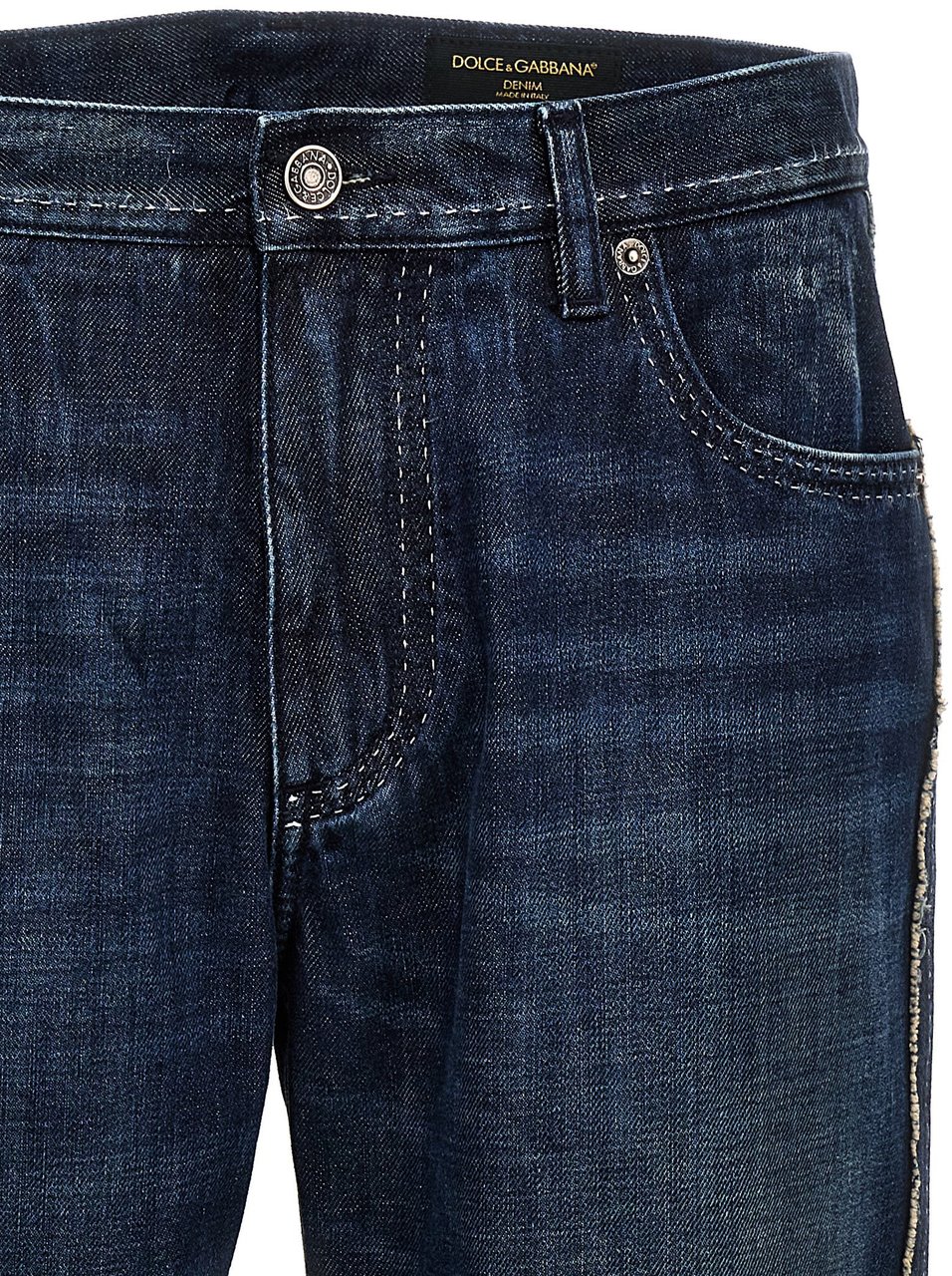 Dolce & Gabbana Blue Cotton Skinny Jeans Blauw