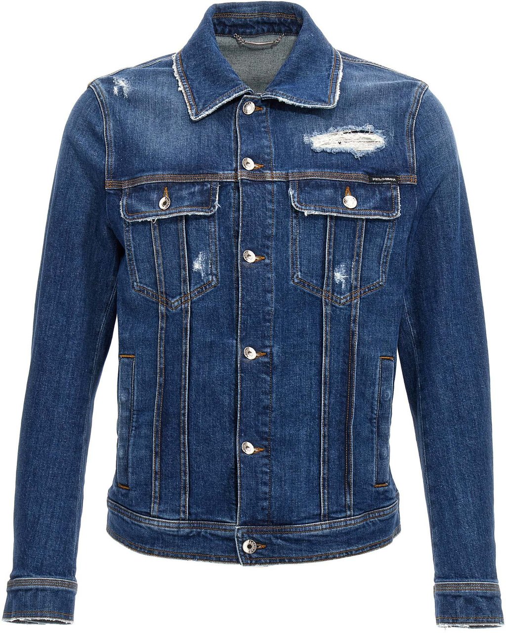 Dolce & Gabbana Blue Cotton Denim Jacket Blauw