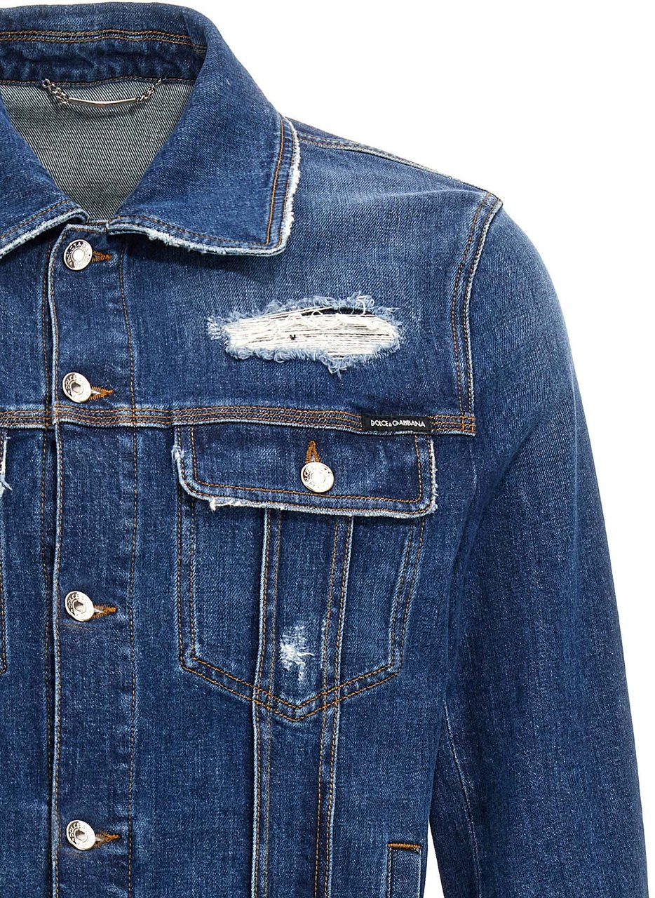 Dolce & Gabbana Blue Cotton Denim Jacket Blauw