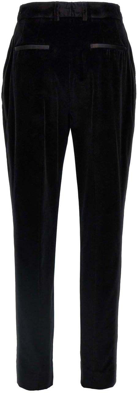 Dolce & Gabbana Black Cotton Dress Pants Zwart